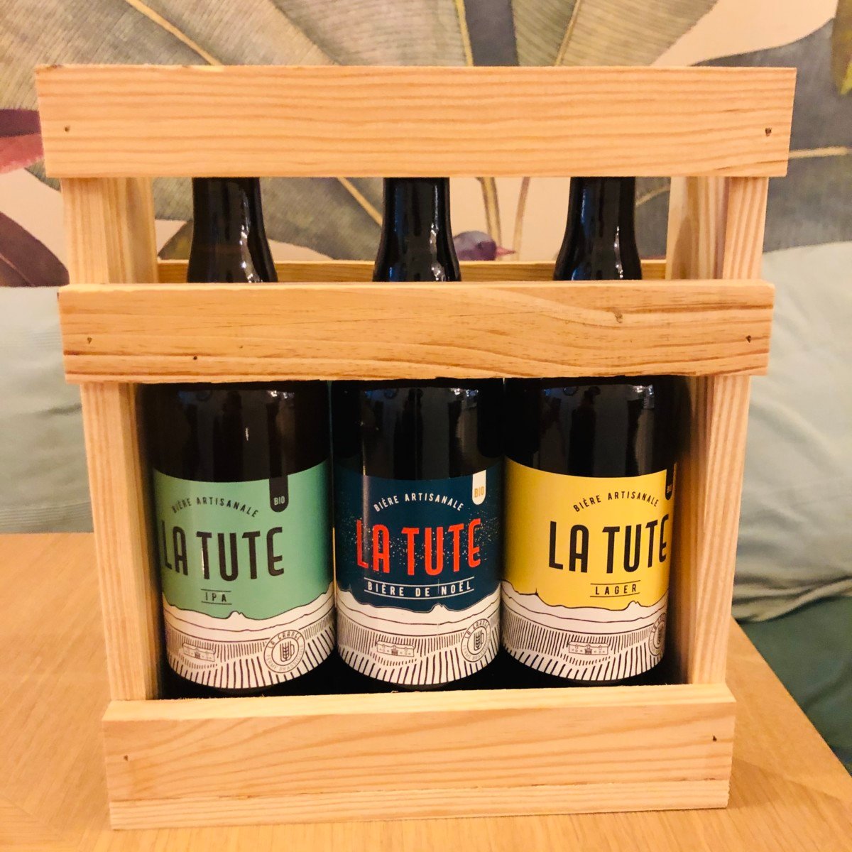 Coffret Bois 3 Bières 75cl artisanales de Nousty / LA TUTE